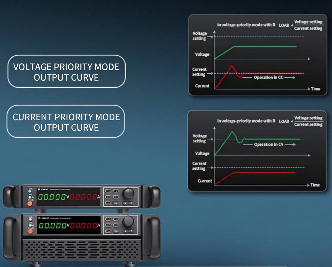 Programmable DC Power Supply with CC/CV priority modes for ATE integration